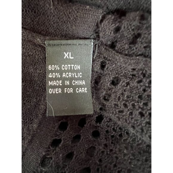 I.N. Studio Pattern Weave Sweater  XL Black   60% Cotton 40% Acrylic - Picture 7 of 16